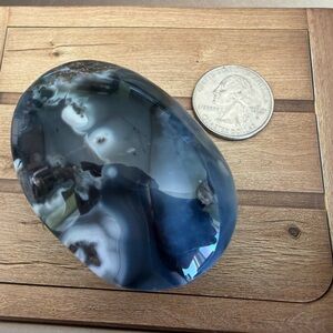 Gorgeous Polished Orca Agate Palm Stone - Nice Weight